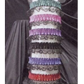 2 Color Ribbon Leg Garter w/ Black or White Bottom Lace